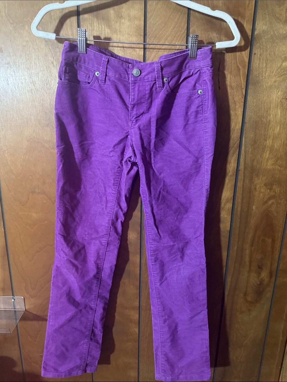 LOFT Purple Corduroy Modern Straight Pants
